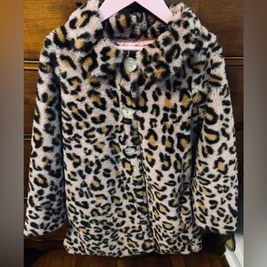 Pink Chicken Fuzzy Leopard Print Jacket